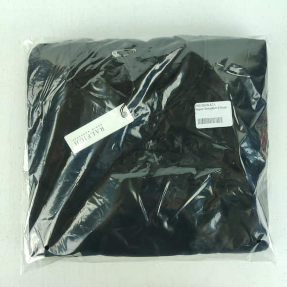 NWT Raleigh Denim Workshop USA Made Raglan Crewneck Sweatshirt in Black - Picture 4 of 4